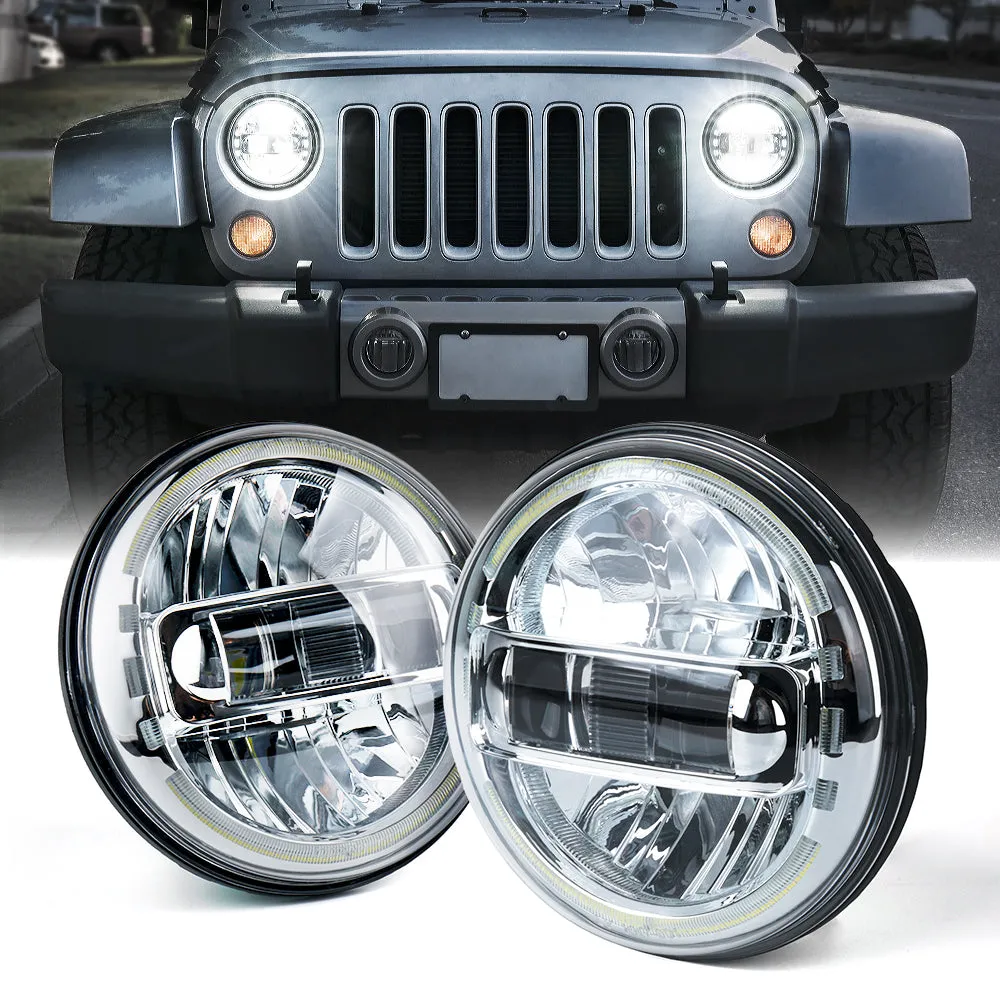 7" LED Halo Headlights For 07-18 Jeep Wrangler | Envision Series