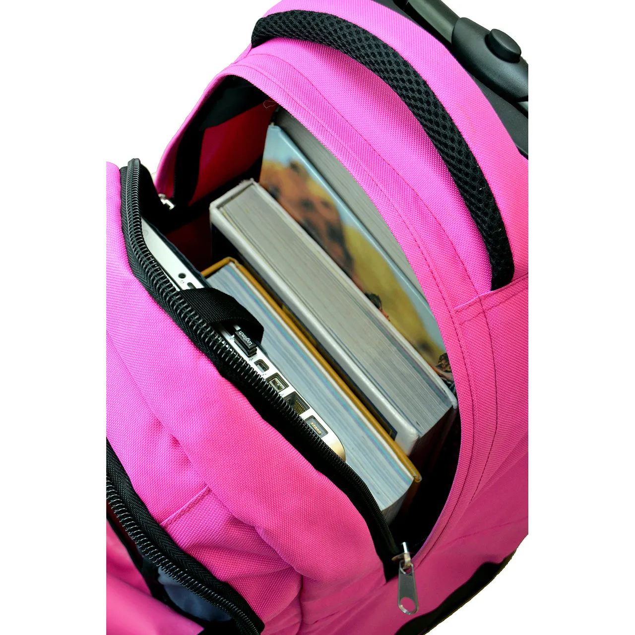 Nebraska Premium Wheeled Backpack in Pink